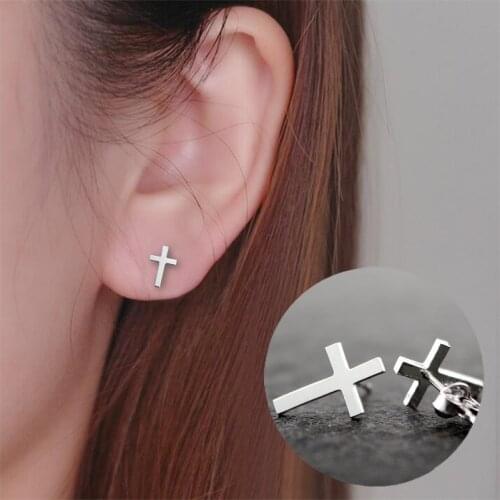 Shuangshuo 2017 New Arrival Fashion Cross Stud Earrings for Women Simple Earrings Costume Jewelry Party Gift pendientes hombre