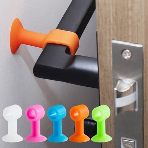 5PC Silicone Anti-Collision Doors Stopper Door Back Handle Anti-Collision Refrigerator Sucker Baby Child Proof Rubber Door Knob
