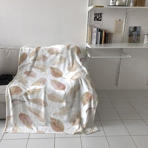 Bedroom Warm Blankets Fall Leaves Plant Brown Sofa Throw Blankets Childrens Baby Soft Blankets Airplane Portable Blanket