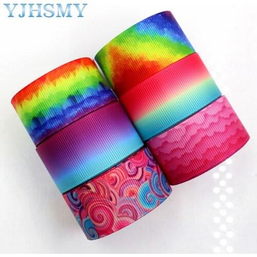 YJHSMY H-17519-737,10 yards,25 mm Colorful Ribbon Thermal transfer Printed grosgrain Wedding DIY Accessories materials gift wrap