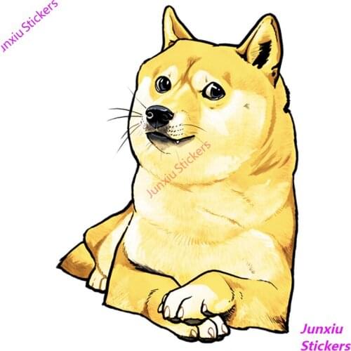 Funny Cartoon Shiba Inu Dog Stickers Styling Decals Cover Scratches for Window Laptop Bodywork Vinyl Interior KK15*11cm