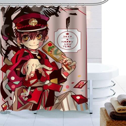 Anime Hanako Kun Shower Curtain 12 Hook Polyester Fabric 3D Printing Bathroom Curtain Waterproof Mildew Proof Bath Curtain Decor