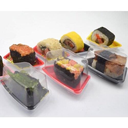 100pcs Disposable Single Sushi Box Packaging Boxes Small Food Containers Fruit Cake Take Out Container