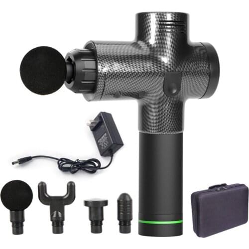 Y1UF 3-Speed Handheld Massage Gun Deep Fascia Muscles Tissue Massager with 4 Professional Heads for Muscle Pain and Tension