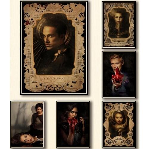 31 Designs Tv Show The Vampire Diaries Kraftpaper Poster Artwork Painting Funny Fancy Wall Sticker for Coffee House Bar