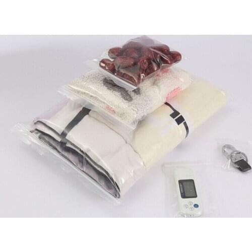 50pcs High-Quality Transparent Zipper Packaging Bag Food Packaging Bag Plastic Package Bag