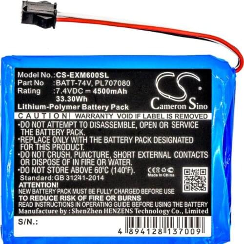 Cameron Sino 4500mAh battery for EXTECH MS6000 Oscilloscopes Ms6060 Ms6100 Ms6200 BATT-74V PL707080