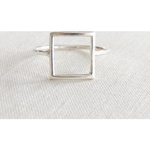 Hollow out Open Square ring Geometric Square ring