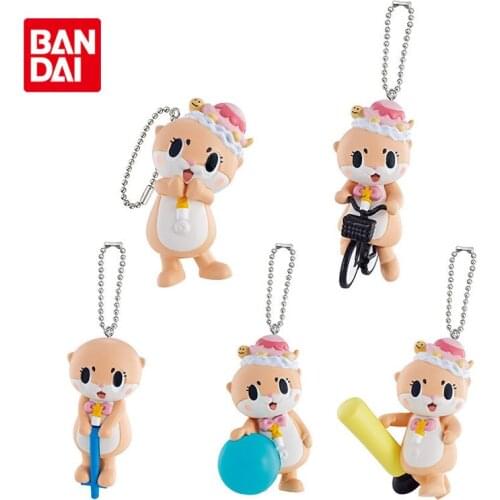 Bandai Genuine Gashapon Cute Chiitan Otter Mascot Key Chain Pendant Anime Action Figures Collectible Gacha Toys Gifts for Kids