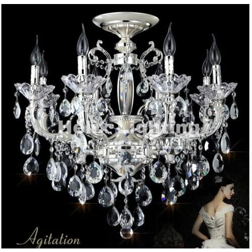 Free Shipping Alloy Crystal Chandelier Fixture AC Novelty Style Fitting Lustres For Living Room Dining Room Bedroom Lighting