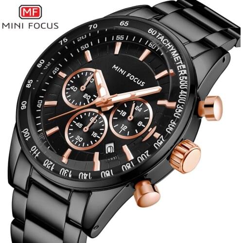 MINI FOCUS Military Army Watches Men Luxury Brand Steel Band Chronograph Men Watch Waterproof Sport Wristwatch Relogio Masculino