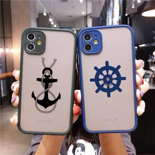 Cartoons Buccaneer ship Phone Case for iPhone 12 11 pro XS MAX 8 7 6 6S Plus X SE2020 XR PC hard compass Lens protection cover