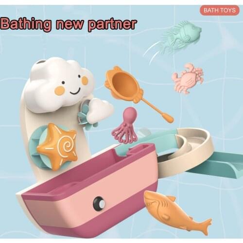 Baby Bath Toys Shower with Shark/Crabs/Track Interactive Toys Play Swimming Water Game Fishing Pool Bathroom Beach Toys For Kids