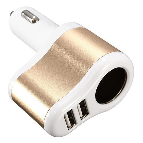Dual USB Car Cigarettes Lighter Power Socket Splitter Charger Adapter for Phone Car Accessories