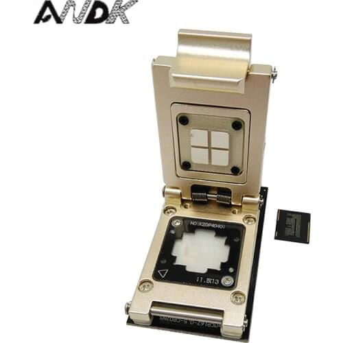 EMCP Pogo Pin test Socket with SD interface,Nand flash BGA186 BGA162 size 11.5x13 Pitch 0.5mm aluminium alloy clamshell