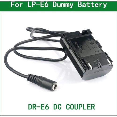 LP-E6 LP E6 E6N Dummy Battery DR-E6 DC COUPLER for Canon EOS 6D 7D 60D 70D 80D 90D R R5 R6 5DS 5D Mark II