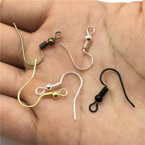 JunKang 200pcs Earring Components Hooks Twist Gold Bronze Ear Clasps Wires Findings For DIY Jewelry Making