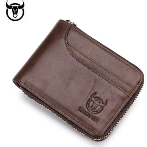 BULLCAPTAIN Men Short Cross Section Cowhide Wallet Multi-function Card Slot Wallet,Male Drivers License Card Holder Coin Purse