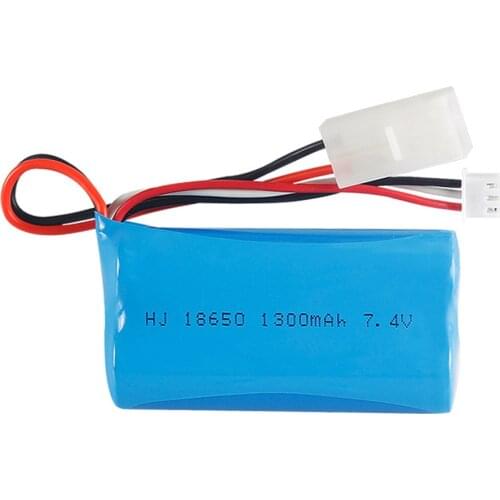 7.4V 1300mAh 18650 Lipo battery with Tamiya plug for meizhi 2856 high speed RC truck toys accessory 7.4 V 2S li-ion toys battery
