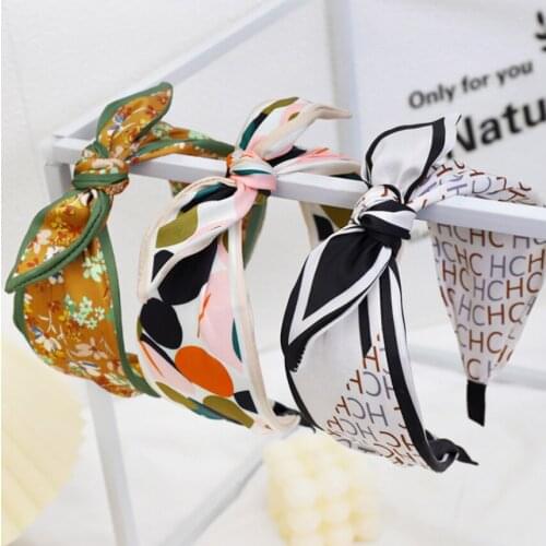 Fashion 50pcs Girls Summer Bohemian Hair Bands Print Headbands Bow Bandanas Hairbands Hair Accessories 11color Free shipping