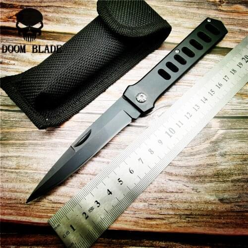 205mm 5CR15MOV Blade Knives Tactical Folding Knife Steel Handle Pocket Knives Outdoor Hunting Rescue Knife EDC Tools
