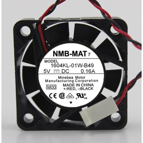 Original 1604KL-01W-B49 4010 5V 0.16A double ball three-wire fan