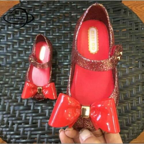 1-6y Yauamdb Kids Mules & Clogs Summer Girls Flat Jelly Sandals Cartoon Bow Silver Breathable Hollow Childrens Shoes Ly39