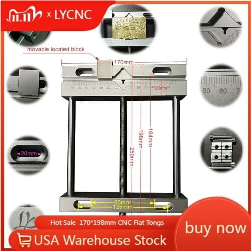 Parallel-jaw Flat Vice 170*198mm Aluminium alloy tongs screw precision Milling Machine Bench drill Vise QGG Fixture