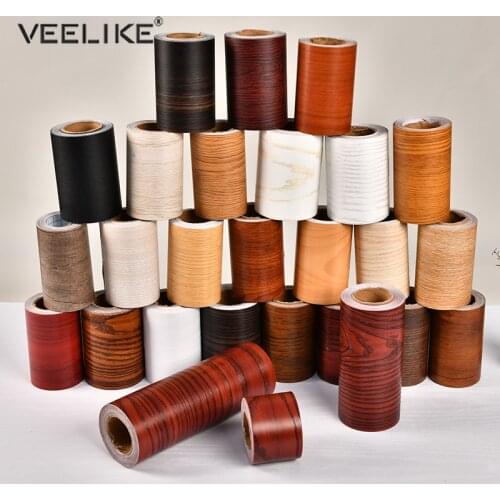 Self Adhesive Baseboard Wood Style Skirting Line Waterproof Waist Line Vinyl Decorative Wallpaper Home Decor Sticker Floor Decal