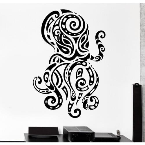 Removable Octopus Wall Decal Ocean Sea Ornament Tribal Mural Vinyl Wall Sticker Kids Rooms Home Decoration Wall Paper DecorWY-56