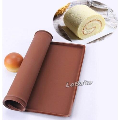 New high quality rectangular shape silicone swiss cake mat chocolate rolls sushi mold pizza baking pan dough roller for baking