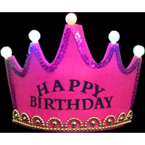 Cute Frozen Tiara King Crown Light-Up LED Blinking Flashing Headbands Party Hats Favors Birthday Party Accessories