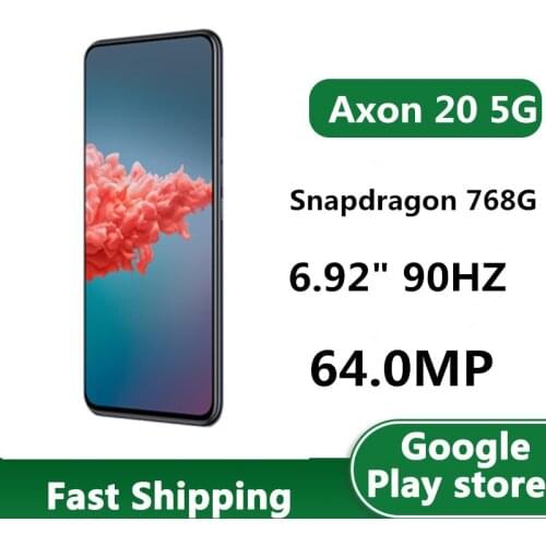 In Stock ZTE Axon 20 5G Mobile Phone 64.0MP 5 Cameras Android 10.0 6.92" 90HZ 2160x1080 30W Charge Snapdragon 765G OTA Bluetooth
