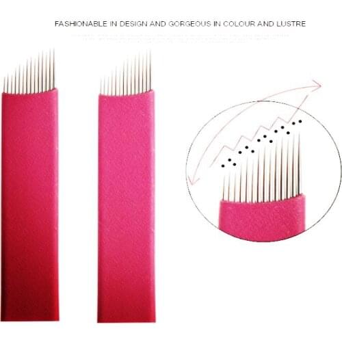 14 pins Tattoo Needles Permanent Makeup Eyebrow Embroidery Blade For 3D Microblading Manual Tattoo Pen