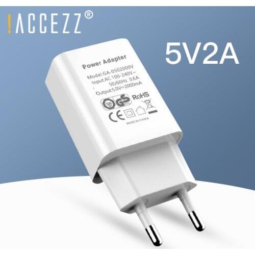 !ACCEZZ USB Charger 5V 2A EU Plug For iphone iPad iPod Universal For Samsung Huawei Xiaomi Mobile Phone Wall USB Charger Adapter