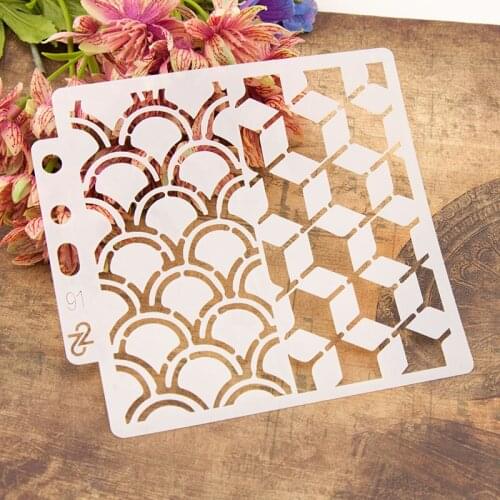 Geometry DIY Decorative Layering Stencils Scrapbooking Album Painting Coloring Crafts Embossing Template Drawing Hollow Template