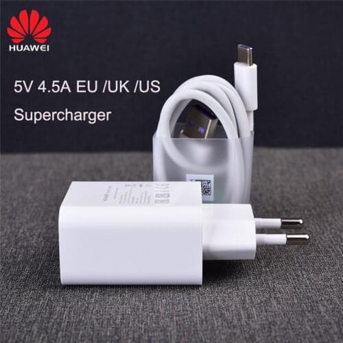 Huawei USB Charger EU/US/UK Wall Travel SuperCharge Fast Original 5V4.5A 5A USB Type C Cable For P20 Pro Lite P10 P9 Plus Mate 9