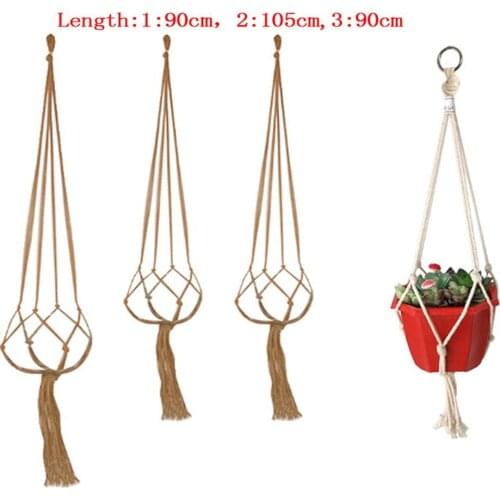 1pc Macrame Plants Hanger Hook Flower Pot Holder Legs String Hanging Rope Wall Art Home Garden Balcony Decoration