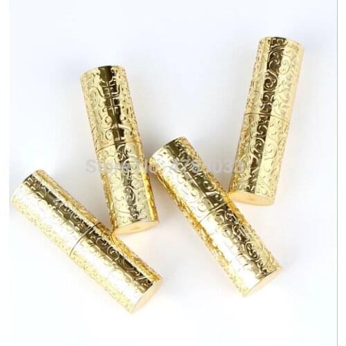 10/30/50pcs Cosmetic Empty Lip Balm Lipstick Tubes Gold Colour Plastic Empty Lipstick Tubes Refillable Bottles Container 12.1mm