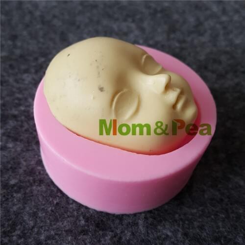 Mom&Pea 1202 Free Shipping Face Silicone Mold Cake Decoration Fondant Cake 3D Mold Food Grade