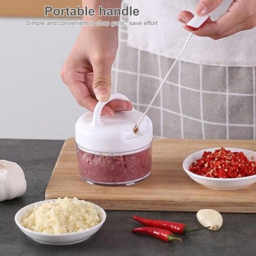 150ml Manual Garlic Press Kitchen Handheld Food Chopper Grinder Meat Mincing Tool Ginger Peeling Crusher Box Mini Garlic Chopper
