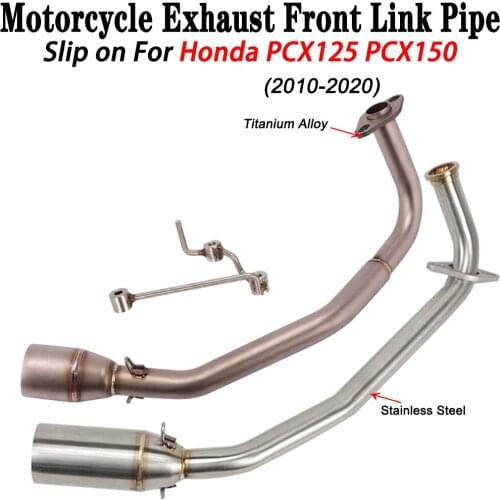 51mm Motorcycle Stainless Steel Exhaust Full System Modified Middle Front Link Pipe Slip on For Honda PCX125 PCX150 2010-2020