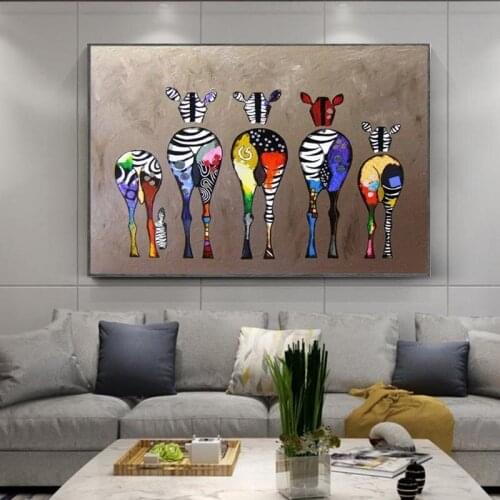 Abstract Zebra Canvas Art Paintings On The Wall African Animals Art Posters and Prints For Modern Living Room Wall Decor