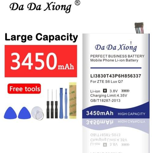 DaDaXiong 3450mAh Li3830T43P6h856337 Battery For ZTE G719C N939St Qingyang 3 ZTE Blade S6 Lux Q7/-C Battery