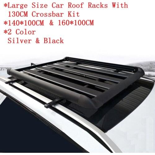 Large Size SUV Thickened Aluminium Alloy Universal Car Roof Racks&Boxes Luggage Frame Kit With 2PCS 130CM Crossbar Load 150KG