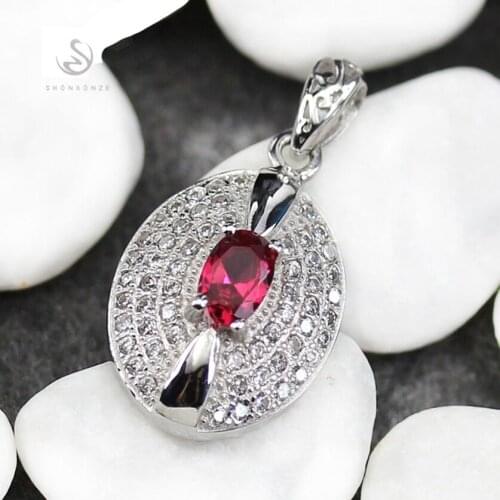 Fleure Esme Big Jewelry & Accessories Christmas Pendants For Women Gifts The new listing Red Cubic Zirconia Rhodium Plated R3122