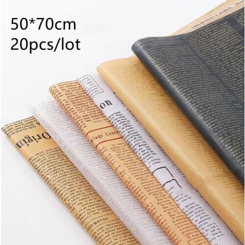 50*70cm English Newspaper Tissue Paper Flower Clothing Shoes Gift Packing Craft Wrapping Tissue Paper Festive Party Supplies