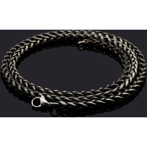 Dolaime wheat chain,4mm 24inch stainless steel vintage color hiphop necklaces for mens 2019 stylish jewelry collana uomo