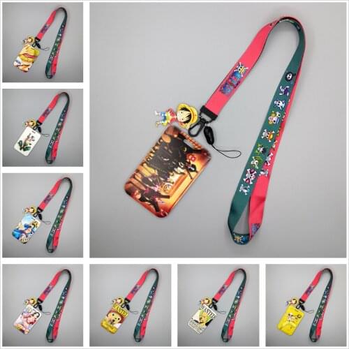 Anime One Piece Card Cover Luffy Zoro Nami Doflamingo Usopp Chopper Cartoon Id Card Holders Badge Student Bus Card Case Kid Toys
