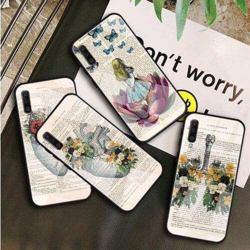 Human in Art Newspaper Tempered Glass Case For Samsung Galaxy A10S A10E A20S A20E A30S A40 A50S A60 A70 A80 A90 A6 A7 A8 Shell